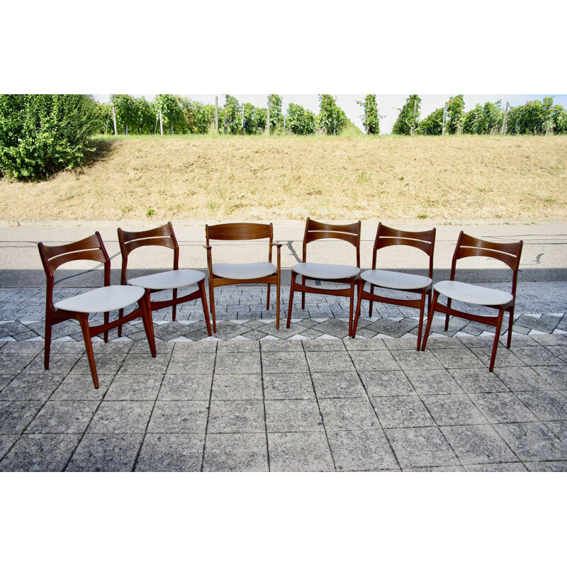 Conjunto de 5 cadeiras de teca vintage de Eric Buch, 1960