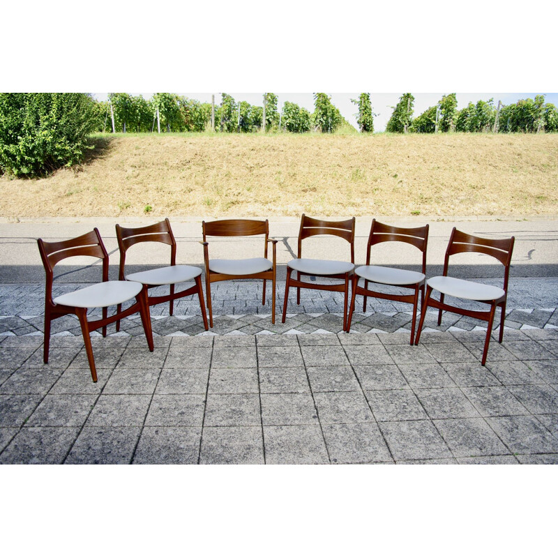 Set of 5 vintage teak chairs by Eric Buch, 1960