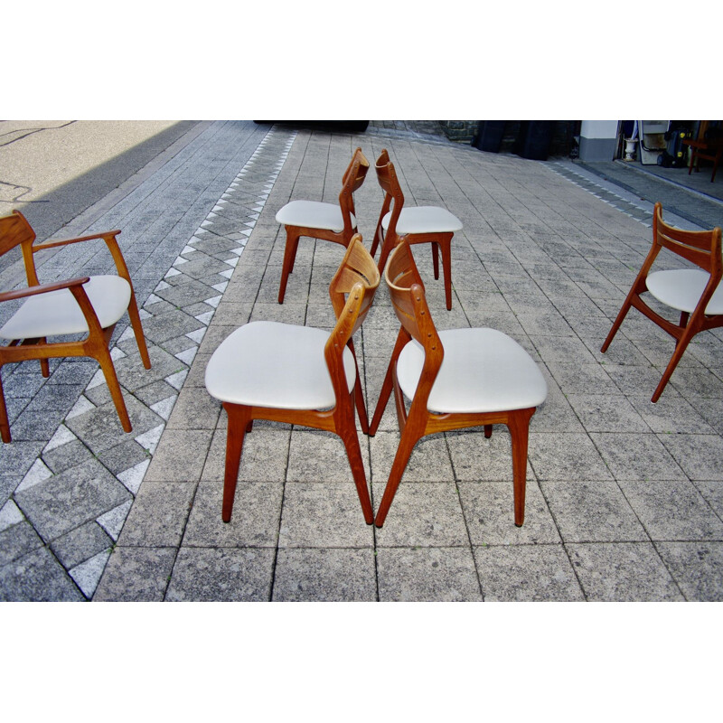 Lot de 5 chaises vintage en teck par Eric Buch, 1960