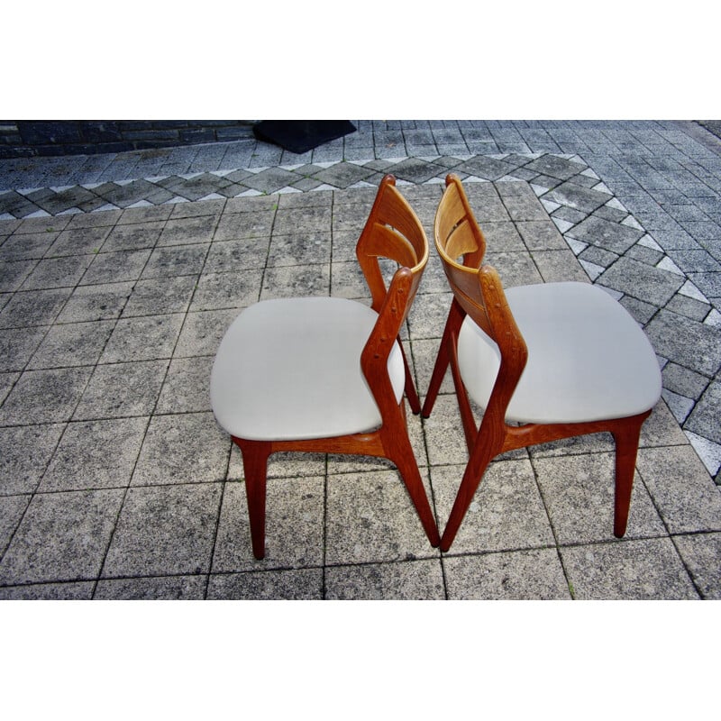 Set van 5 vintage teakhouten stoelen van Eric Buch, 1960