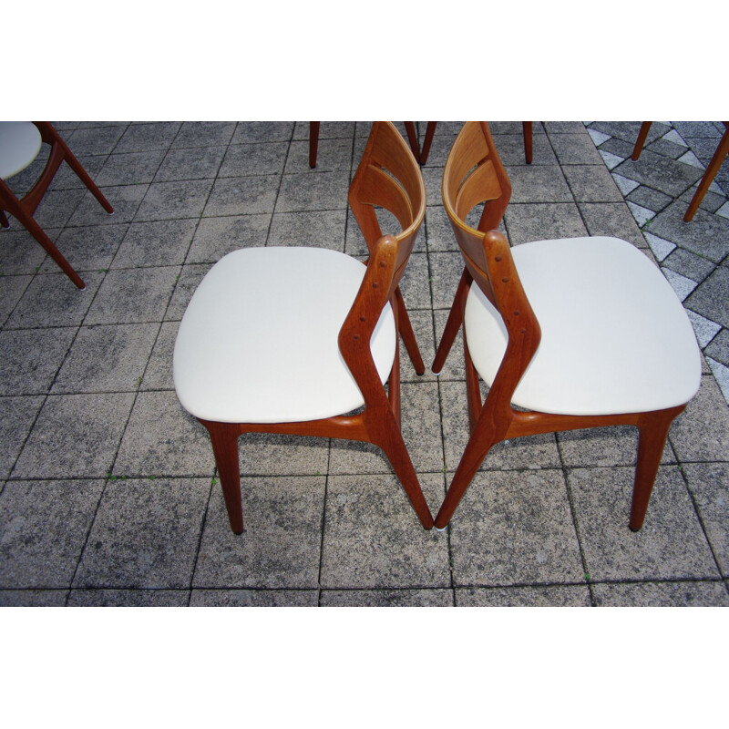 Set of 5 vintage teak chairs by Eric Buch, 1960