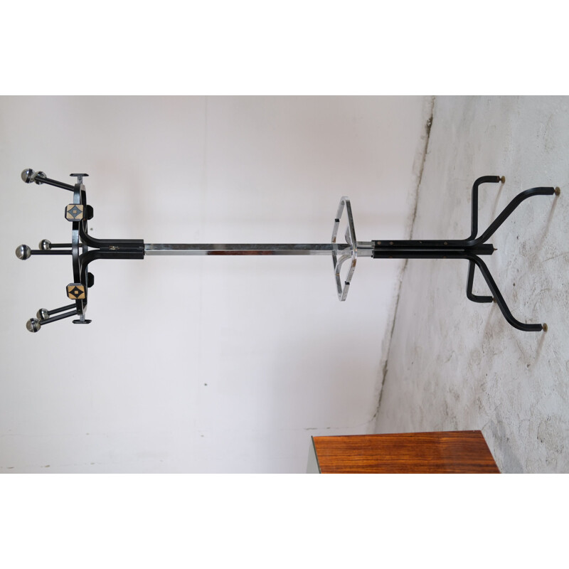 Mid-century metal and chrome coat rack and umbrella stand, Italy 1960s