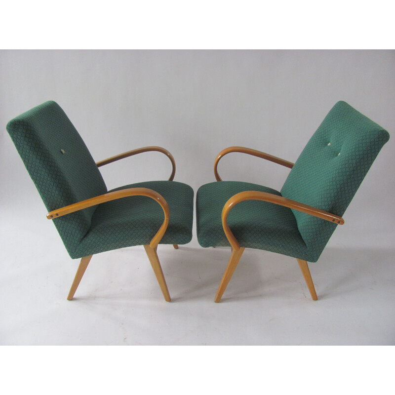 Pair of vintage armchairs by Šmídek for Ton, Czechoslovakia 1960s