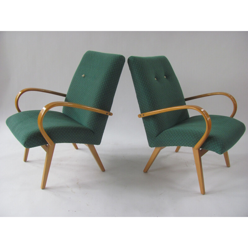 Pair of vintage armchairs by Šmídek for Ton, Czechoslovakia 1960s