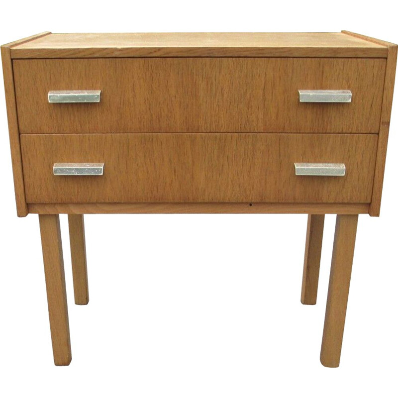 Vintage night stand in oakwood, 1970s