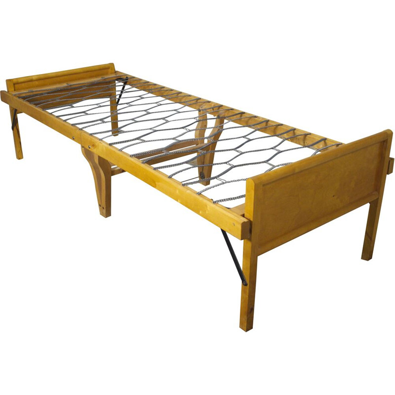 Danish vintage daybed foldable guest in beechwood, Sweden 1960s