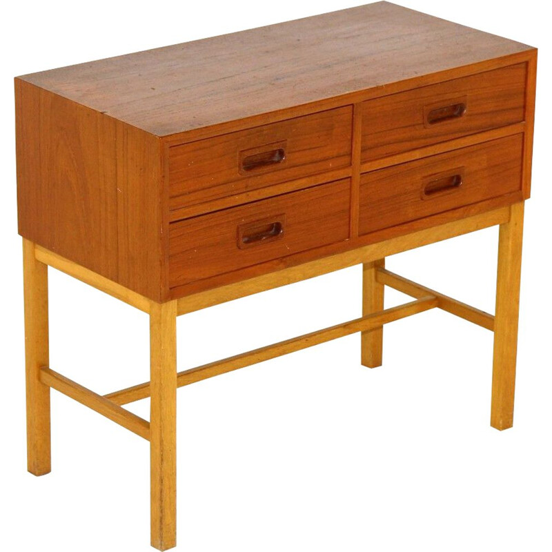 Vintage teak and oakwood chest of drawers, Sweden 1960