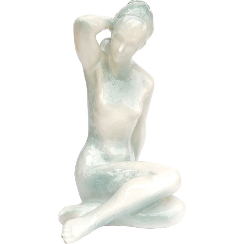 Vintage female nude figure in porcelain by B. Kokrd Jihoker Bechyně, Czechoslovakia 1960s