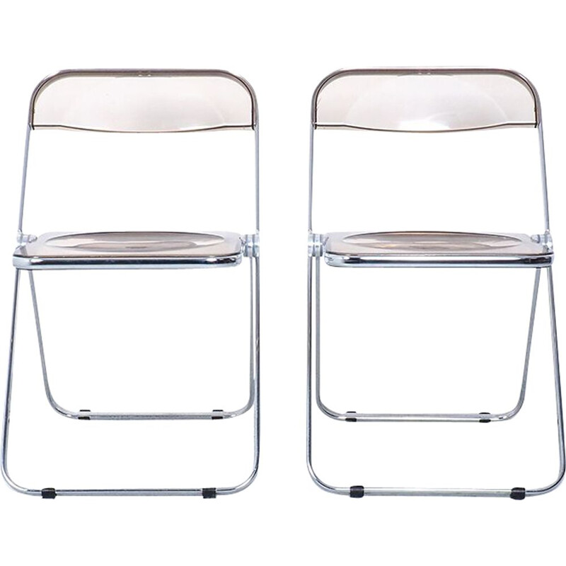 Pair of vintage Plia folding chairs by Giancarlo Piretti for Castelli, 1967