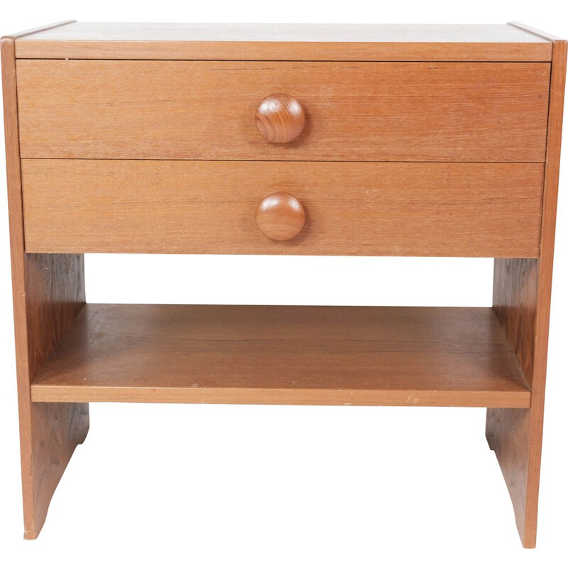 Comodino vintage in teak con cassetti di PBJ Furniture, 1960