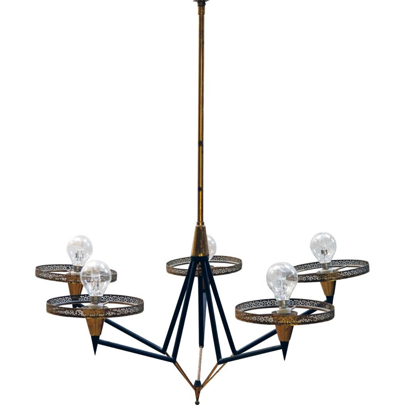 Mid century chandelier by Stilnovo, Italy 1950s