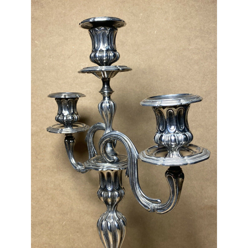 Vintage silver plated candlestick by Orfevrerie Christofle