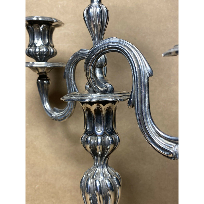 Candelabro vintage plateado de Orfevrerie Christofle