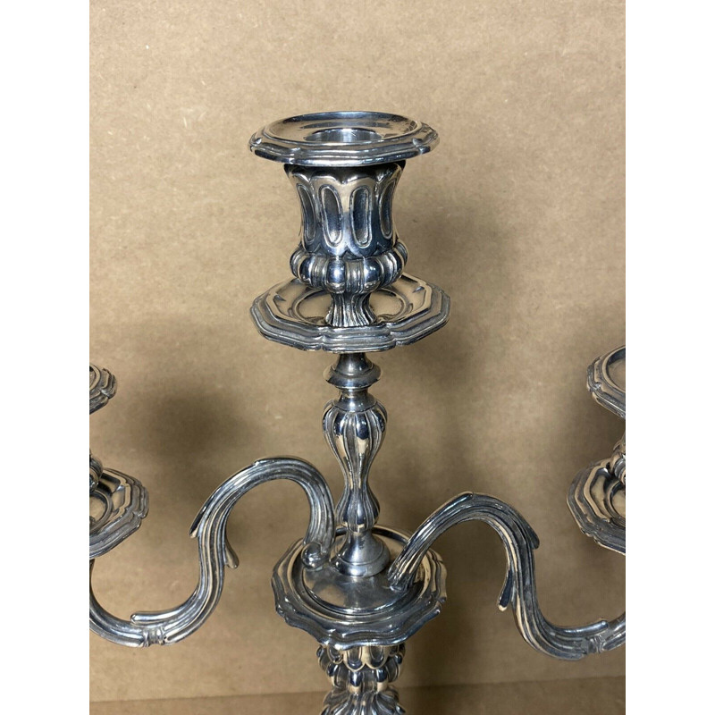 Vintage silver plated candlestick by Orfevrerie Christofle