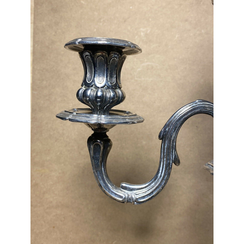 Candelabro vintage plateado de Orfevrerie Christofle