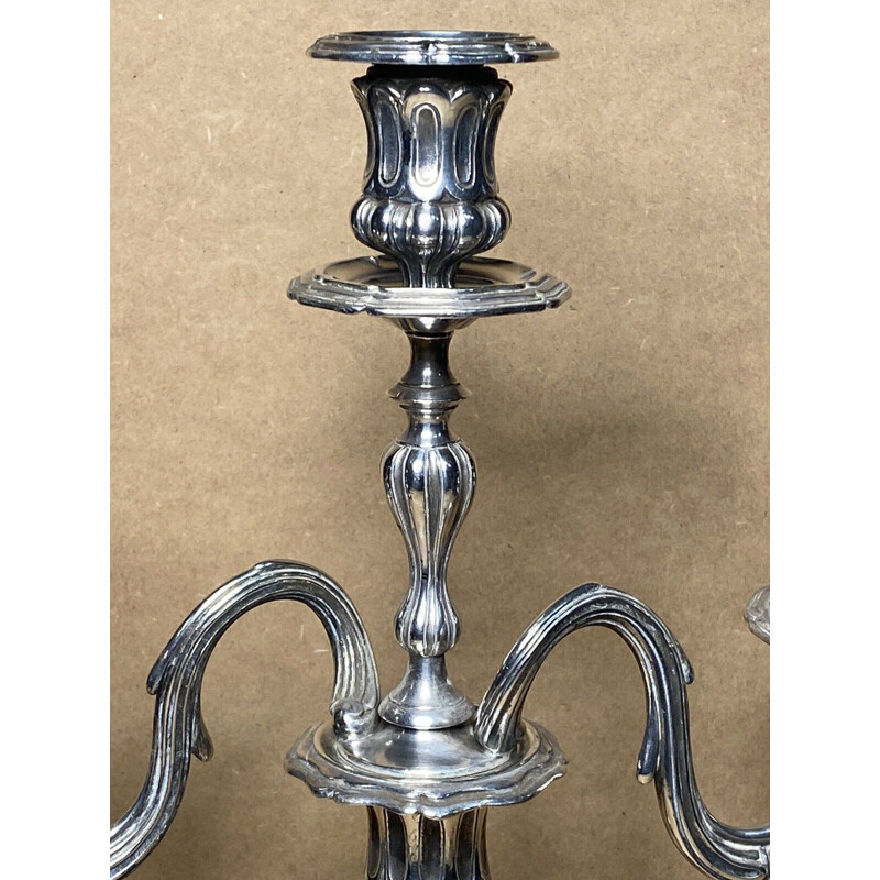 Candelabro vintage plateado de Orfevrerie Christofle