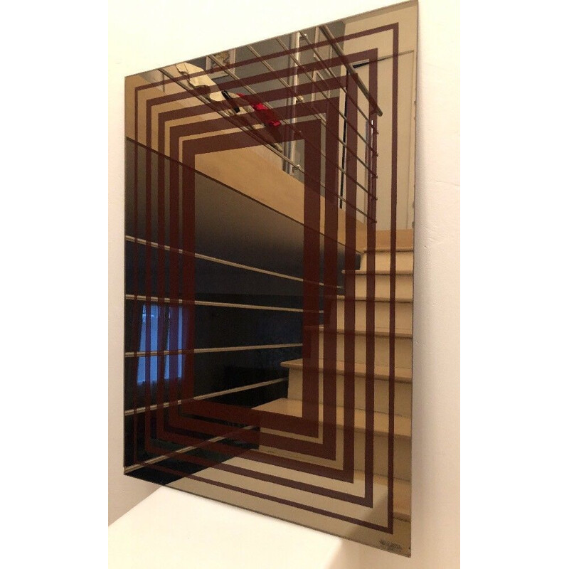 Miroir vintage en forme géométrique par Angelo cortesi pour Marly warren