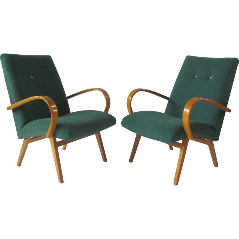 Pair of vintage armchairs by Šmídek for Ton, Czechoslovakia 1960s