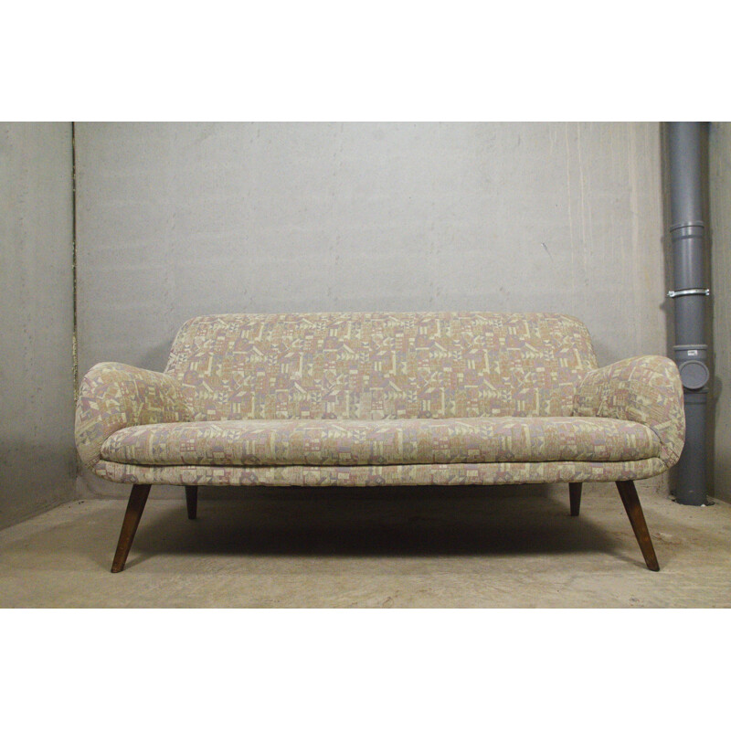 Vintage cocktail sofa with slanted legs, 1950s