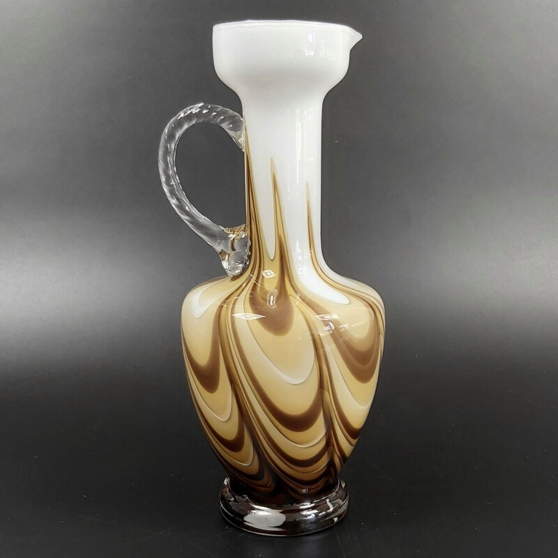Vase vintage Pop Art en verre par Opaline Florence, Italie 1970