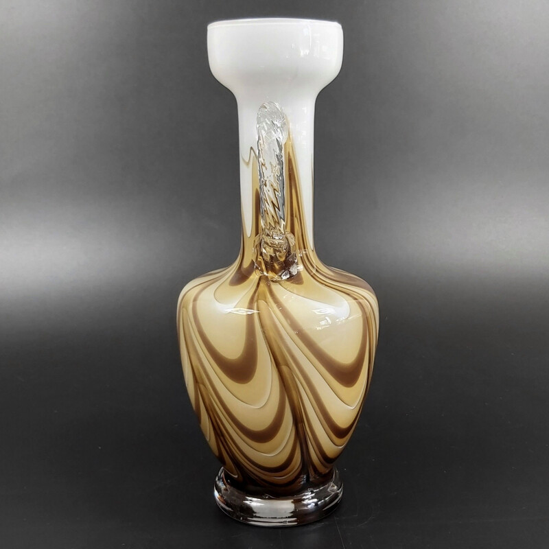 Vintage Pop Art glazen vaas van Opaline Florence, Italië 1970