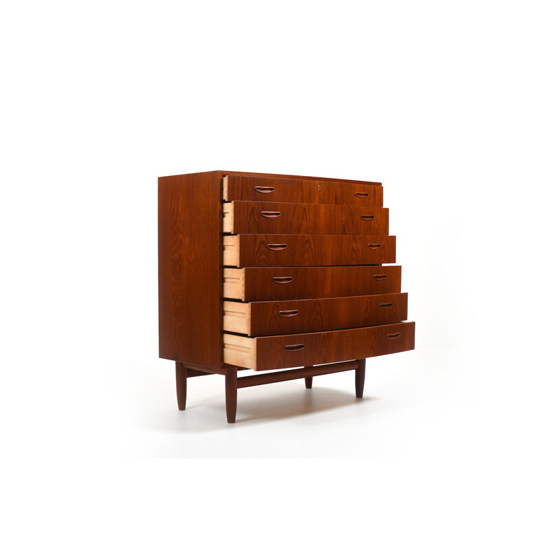 Mid century Danish curved teak chest of drawers, 1960s