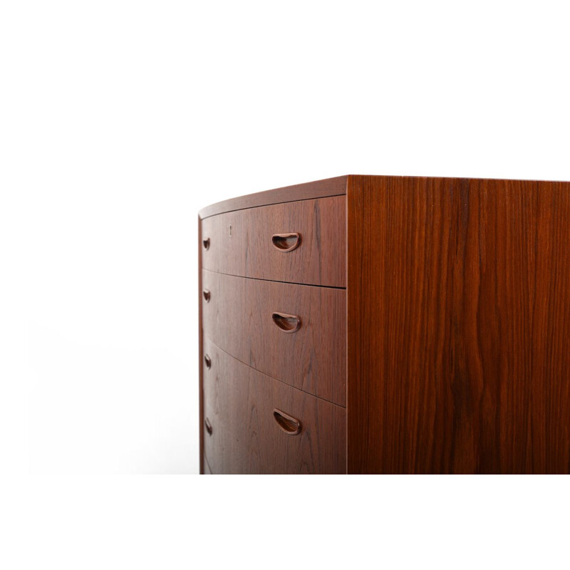 Mid century Danish curved teak chest of drawers, 1960s