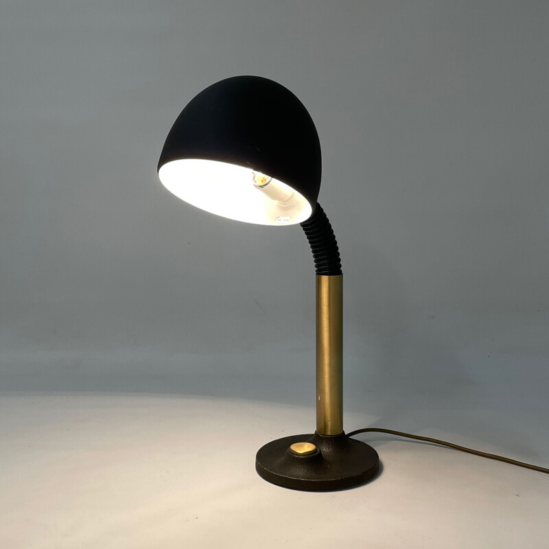 Vintage messing bureaulamp van Hillebrand Leuchten, Duitsland 1970