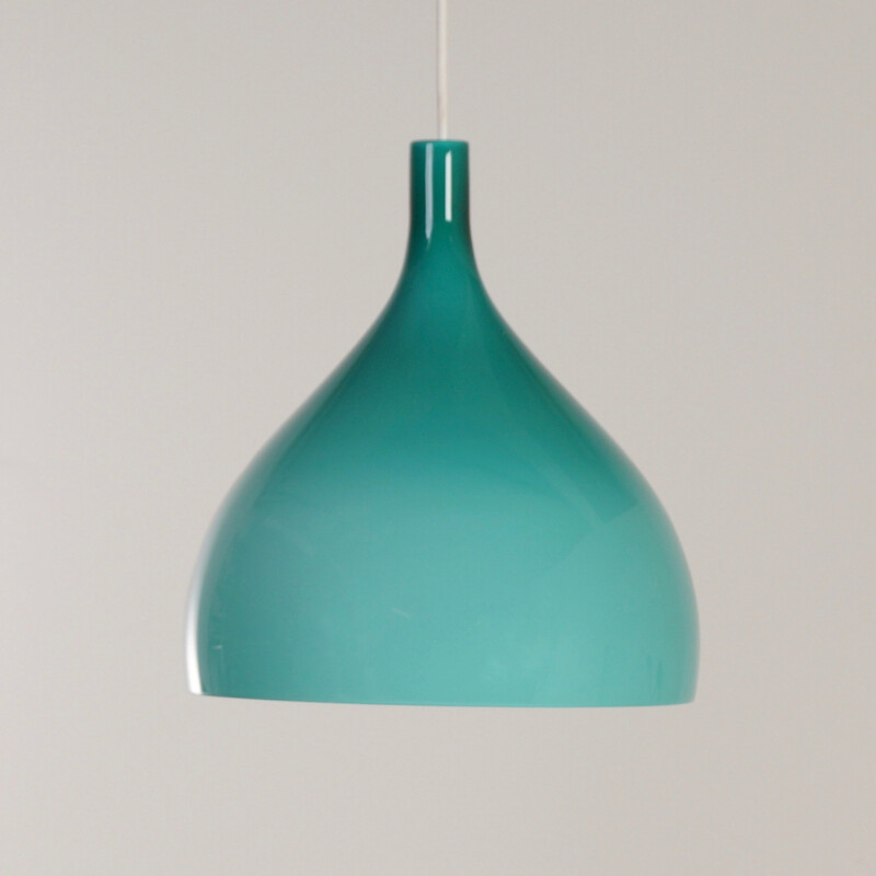 Lampada a sospensione Venini in vetro di Murano verde, Paolo VENINI - 1960