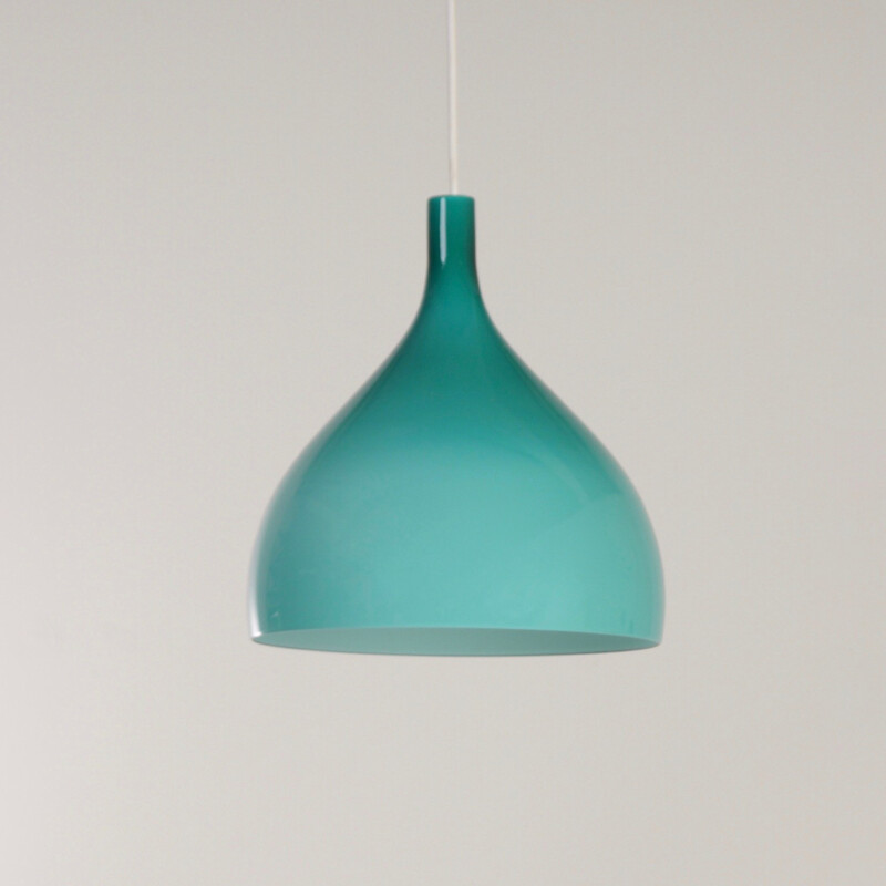 Green Venini hanging lamp in Murano glass, Paolo VENINI - 1960s