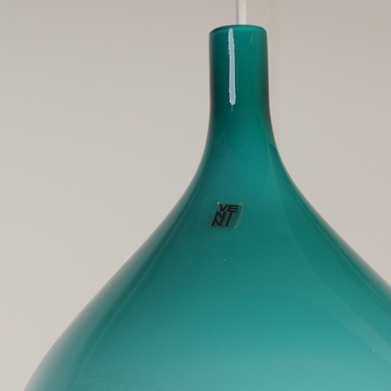 Lámpara colgante Venini de cristal de Murano verde, Paolo VENINI - 1960