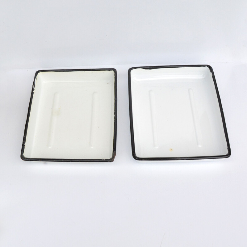 Pair of vintage surgical trays by r.z.w.m Huta Silesia Rybnik, Poland 1970s