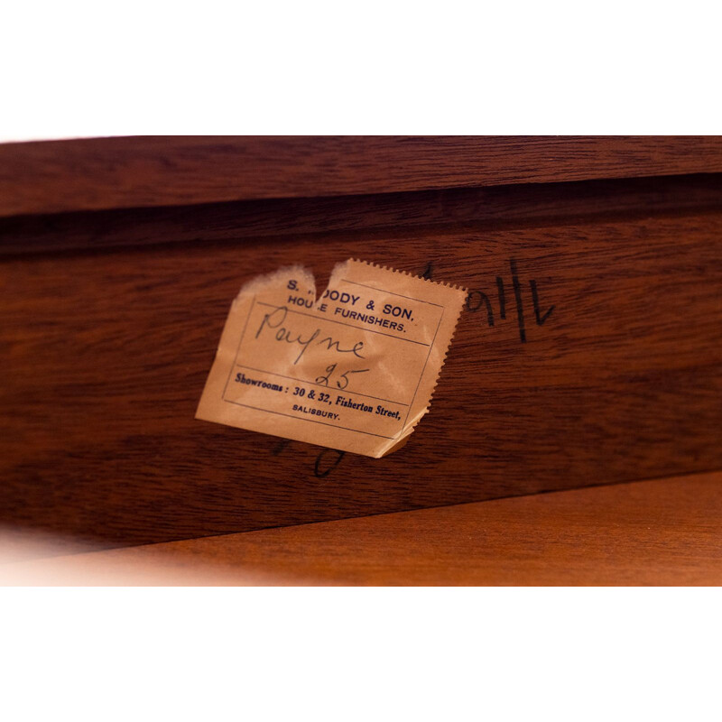Vintage walnut desk by Gordon Russell for Heals, 1950s