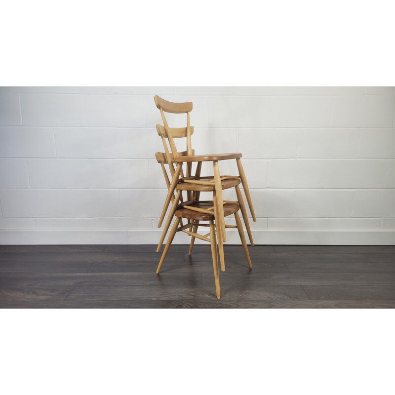 Vintage single back stacking dining chair by Ercol, 1960s