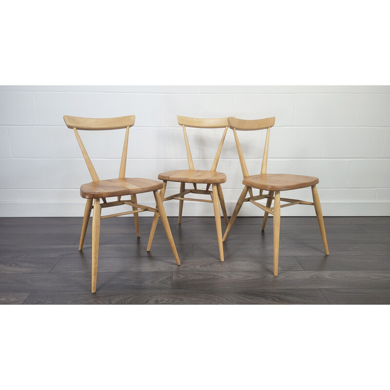 Vintage single back stacking dining chair by Ercol, 1960s