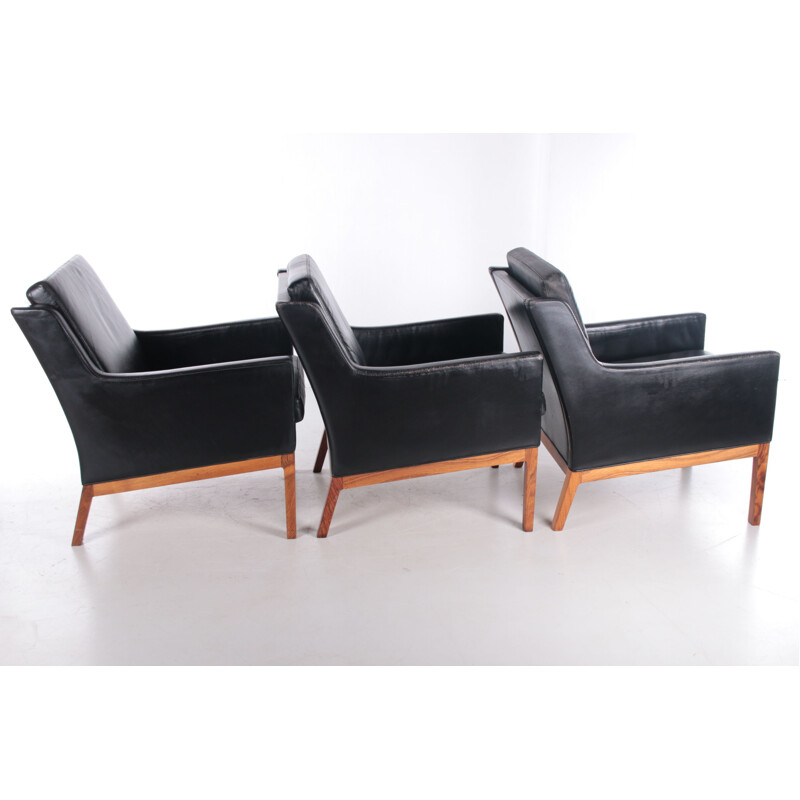 Ensemble de 3 fauteuils vintage modèle 39 par Kai Lyngfeldt Larsen pour Soren Willadsen, Danemark 1960