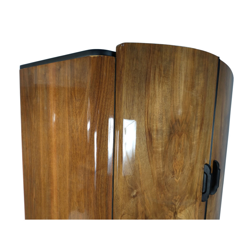 Art Deco vintage 2 doors walnut cabinet by Jindřich Halabala for UP Závody, 1950s