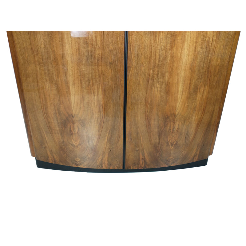 Art Deco vintage 2 doors walnut cabinet by Jindřich Halabala for UP Závody, 1950s