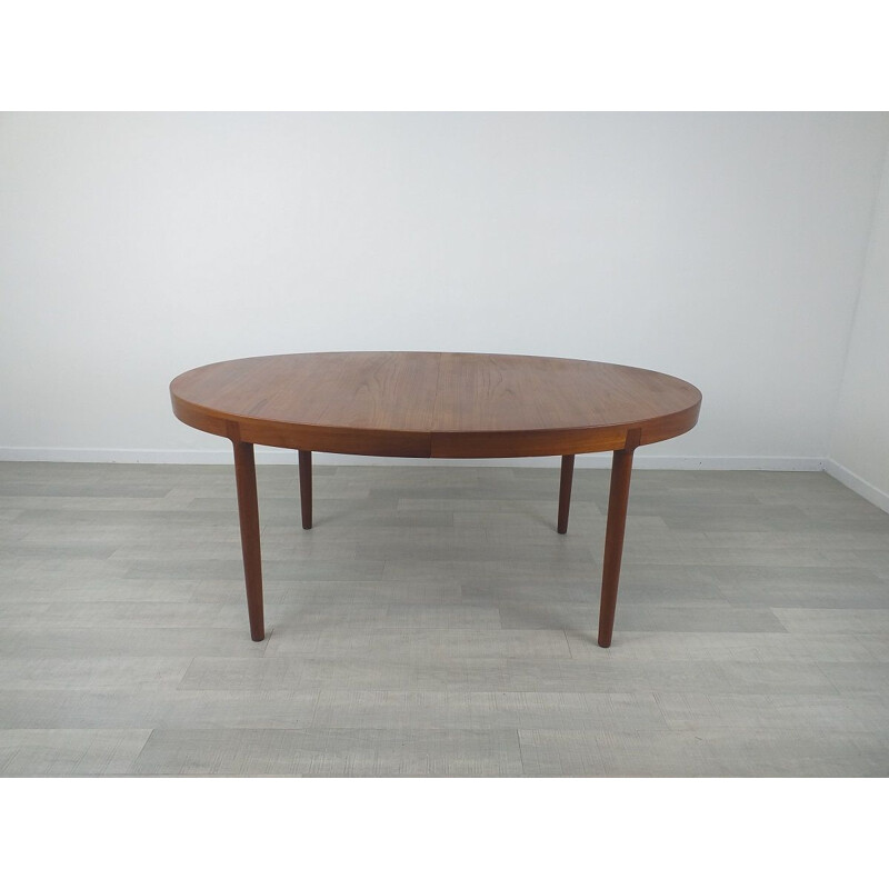 Scandinavian vintage teak oval table by Harry Ostergaard, 1960s