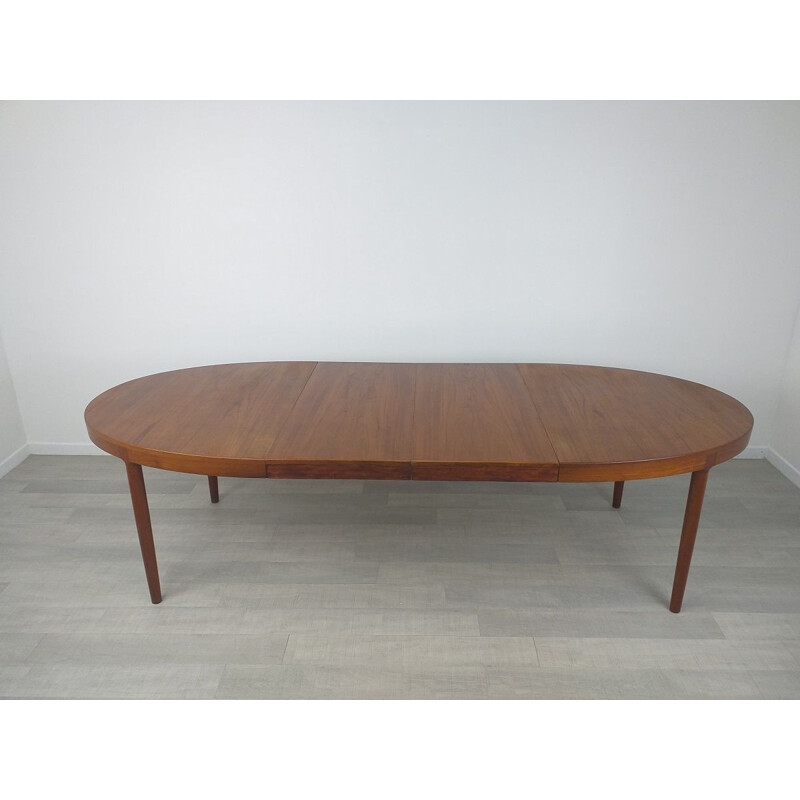 Scandinavian vintage teak oval table by Harry Ostergaard, 1960s