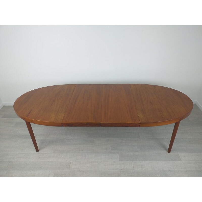 Scandinavian vintage teak oval table by Harry Ostergaard, 1960s