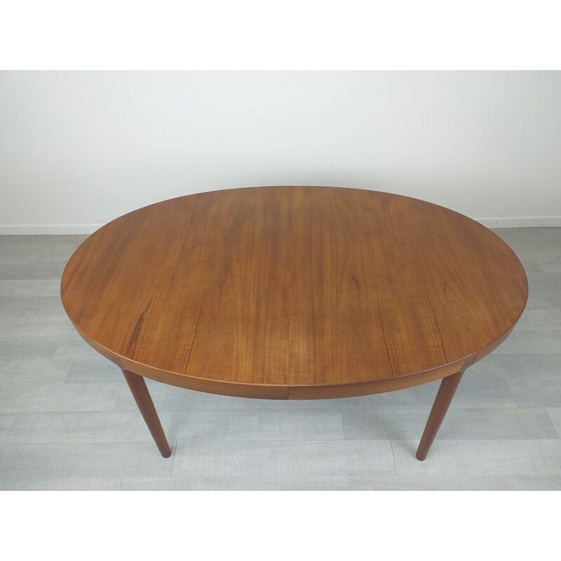 Scandinavian vintage teak oval table by Harry Ostergaard, 1960s