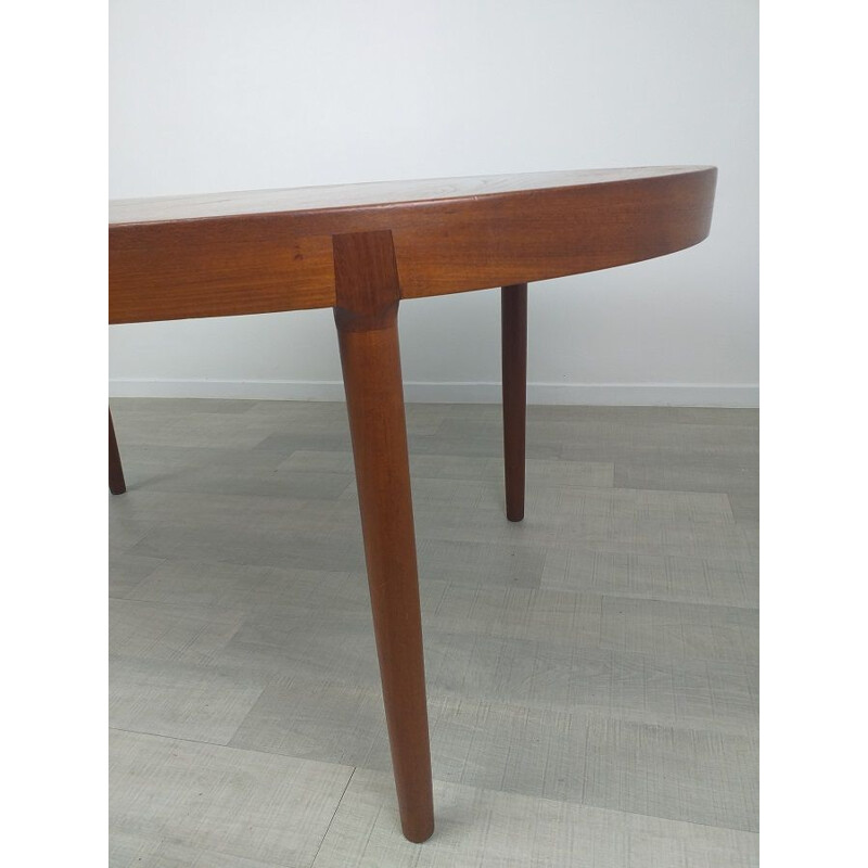 Scandinavian vintage teak oval table by Harry Ostergaard, 1960s