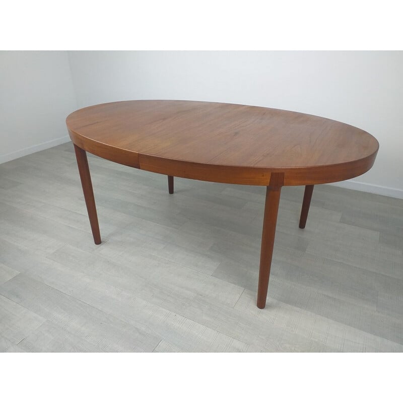 Scandinavian vintage teak oval table by Harry Ostergaard, 1960s