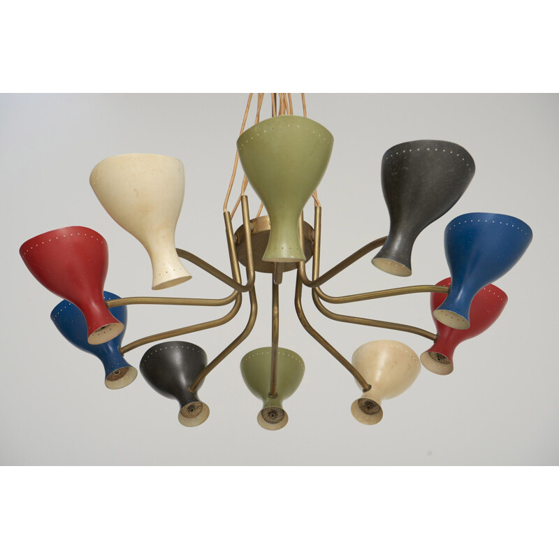 Vintage chandelier by J.J. M Hoogervorst for Anvia, Netherlands 1950s