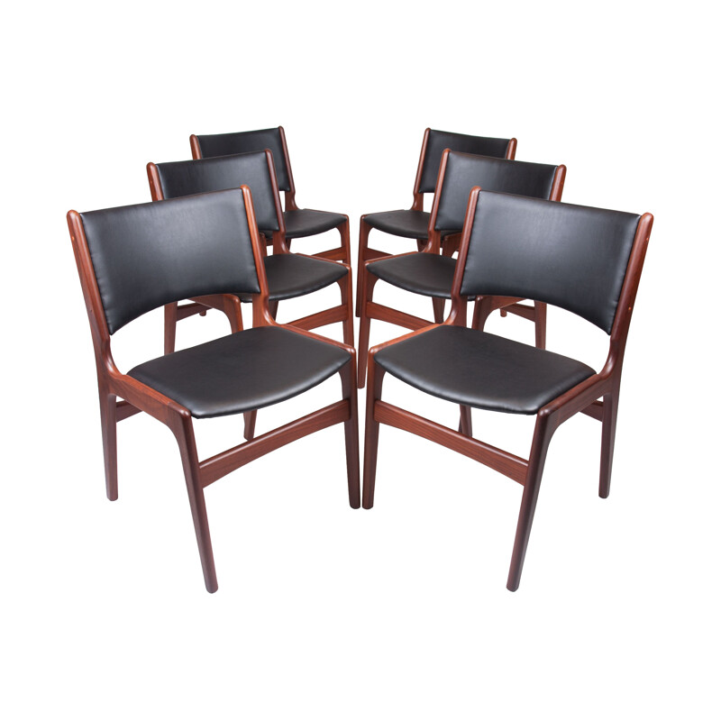 Set of 6 mid-century Danish dining chairs by Erik Buch for Anderstrup Møbelfabrik, 1960s