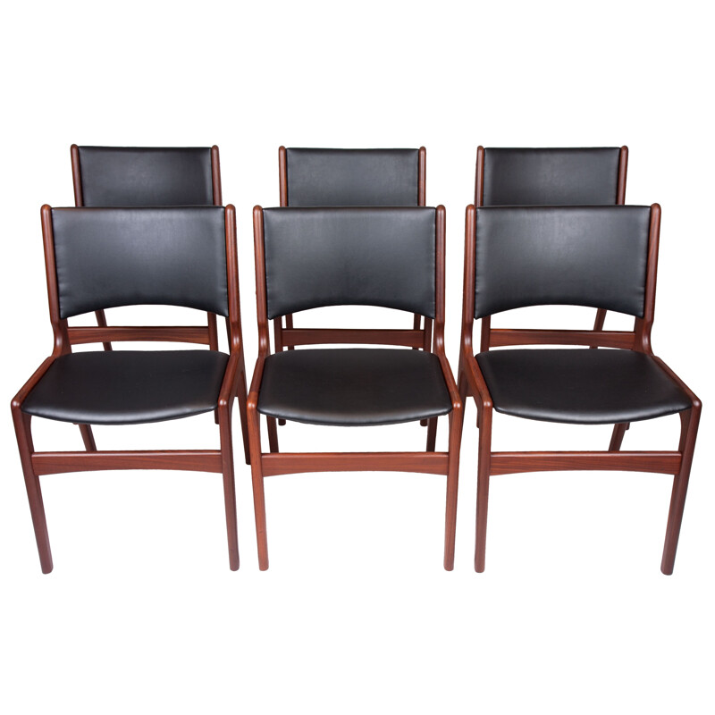 Set of 6 mid-century Danish dining chairs by Erik Buch for Anderstrup Møbelfabrik, 1960s