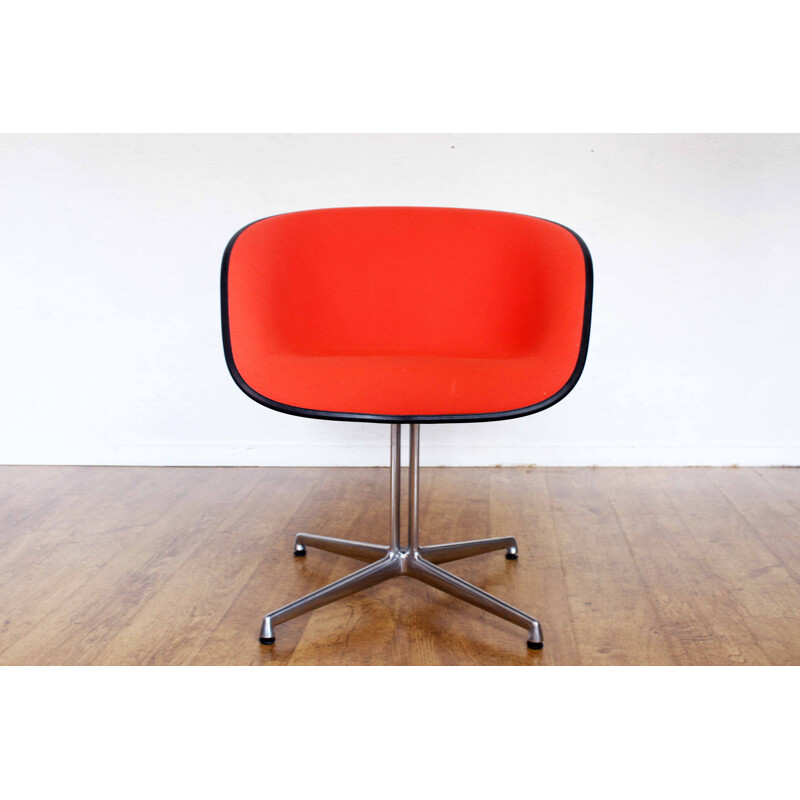 Black and orange vintage La Fonda armchair by Eames for Vitra, 2008