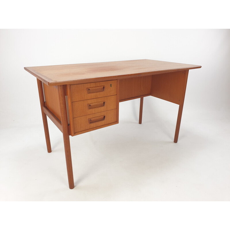 Danish vintage teak desk by Gunnar Nielsen Tibergaard, 1960s