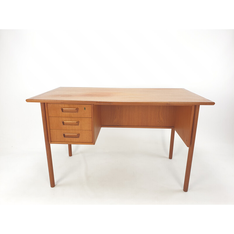 Danish vintage teak desk by Gunnar Nielsen Tibergaard, 1960s